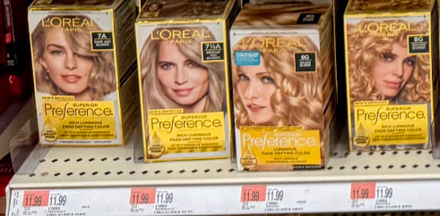 Small shelf of hair color